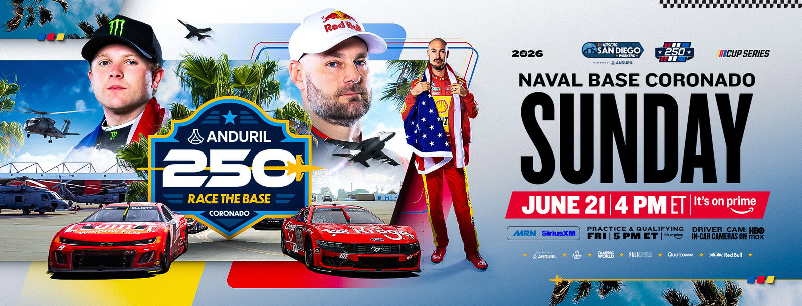 Anduril 250 | June 11 | 4:00 PM ET | Prime, PRN , SiriusXM, HBO Max