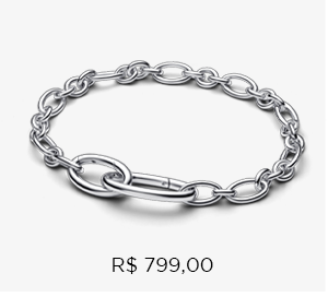 Bracelete De Prata Elos Ovais