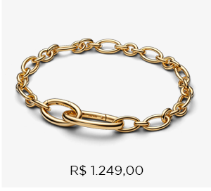 Bracelete Dourado Elos Ovais