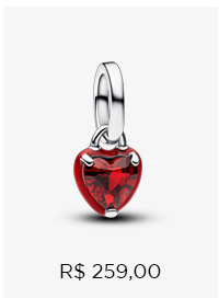 Mini Charm Pendente Coracao E Esmalte Vermelho