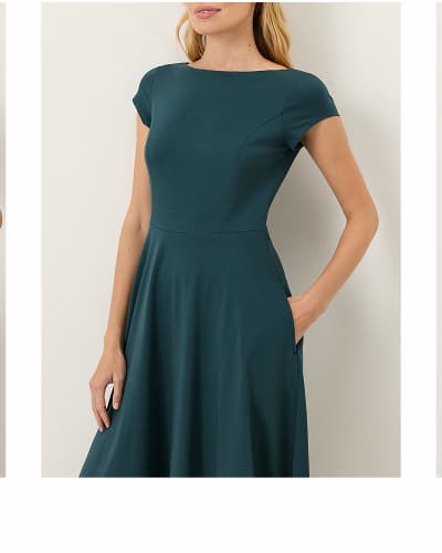Organic Fit & Flare Ballet Neck Dress