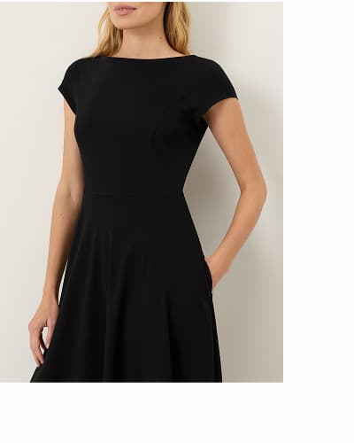 Organic Fit & Flare Ballet Neck Dress