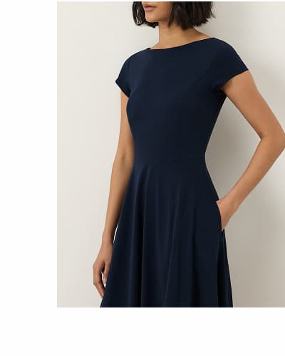 Organic Fit & Flare Ballet Neck Dress