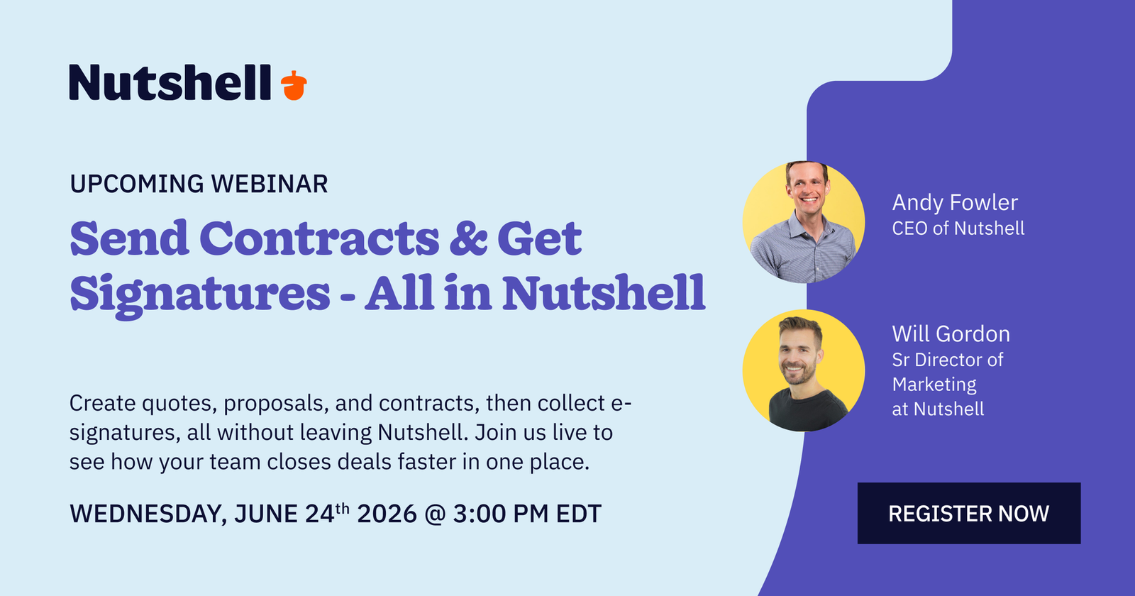 Contracts and E-signatures in Nutshell webinar graphic