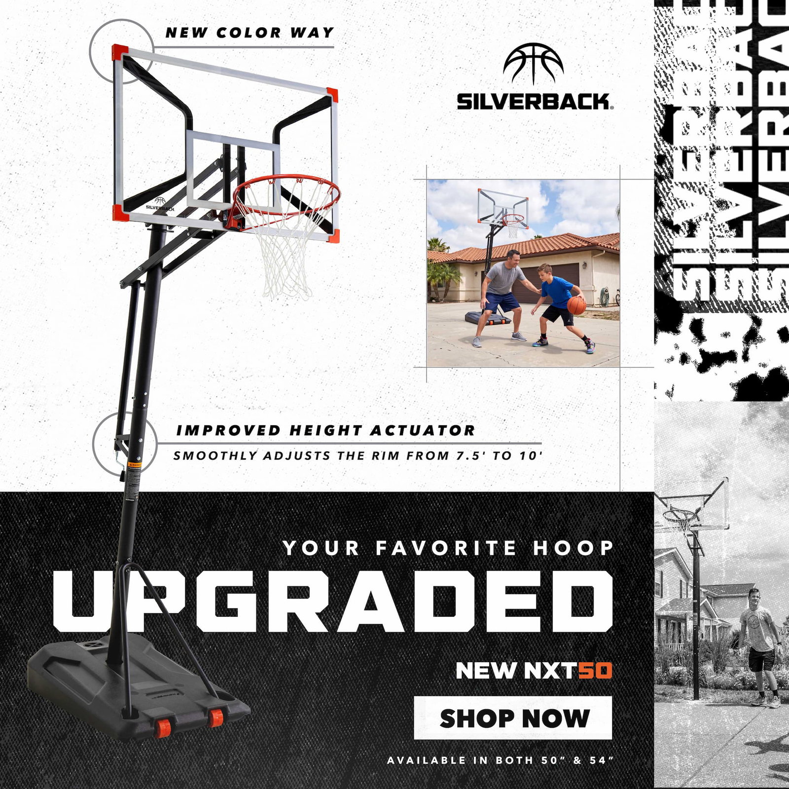 Upgraded NXT 50 Portable Hoop by Silverback