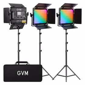 GVM-800D-6X 40W Bi-color and RGB Video Panel Light(3-Light Kit)（Open Box）