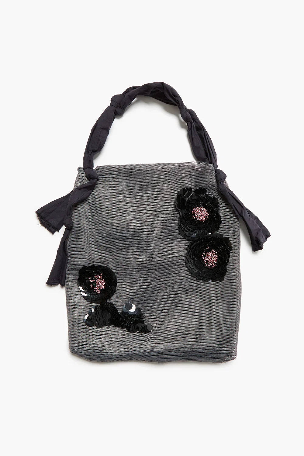 Image of Mesh Net Sequin Tote Steel