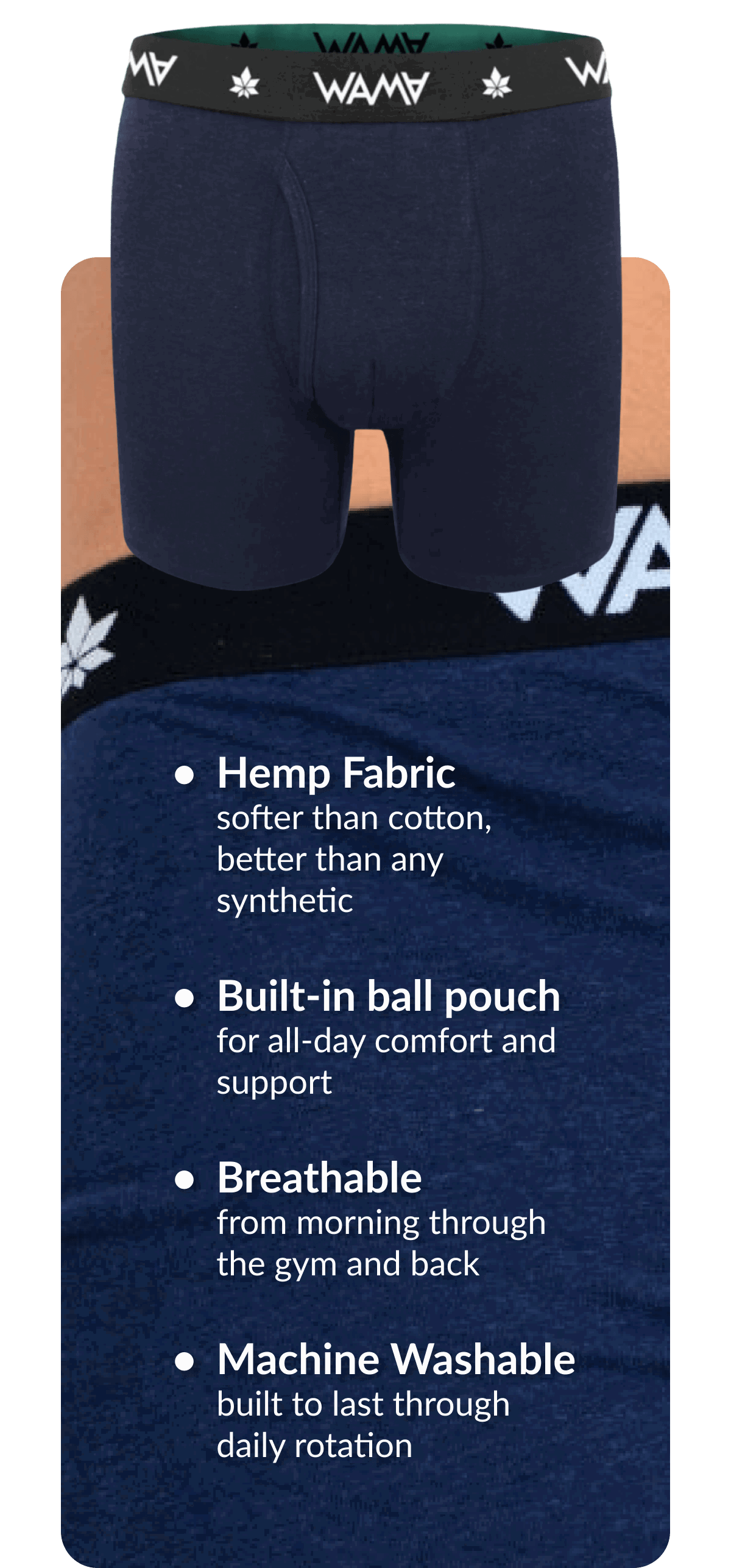 NEW Color Navy Ball Pouch Boxer Briefs