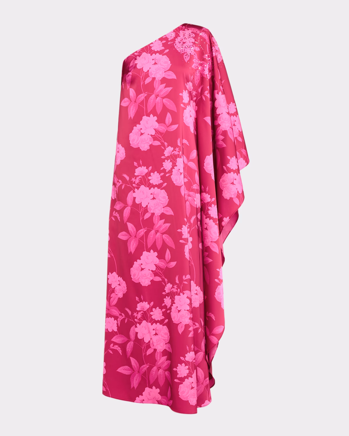 Demi Draped One-Shoulder Satin Crepe Gown
