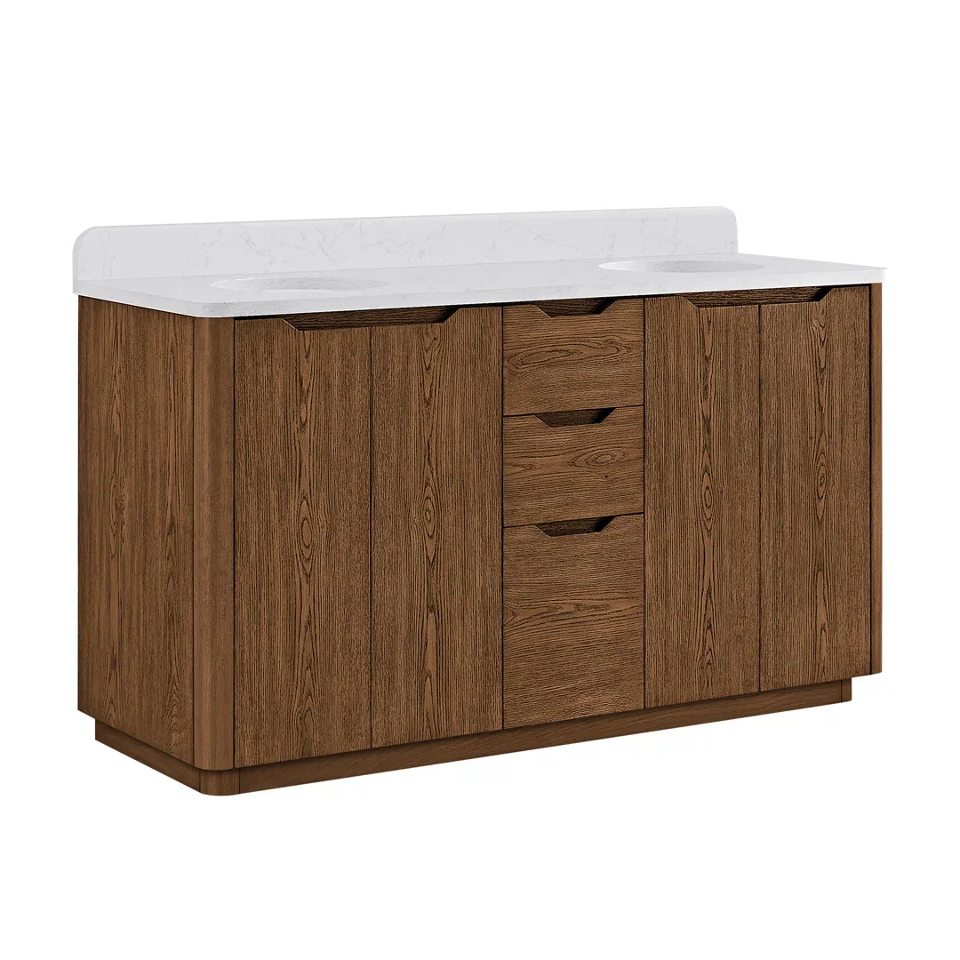 Innes 60" Marble Top Double Sink Bathroom Vanity