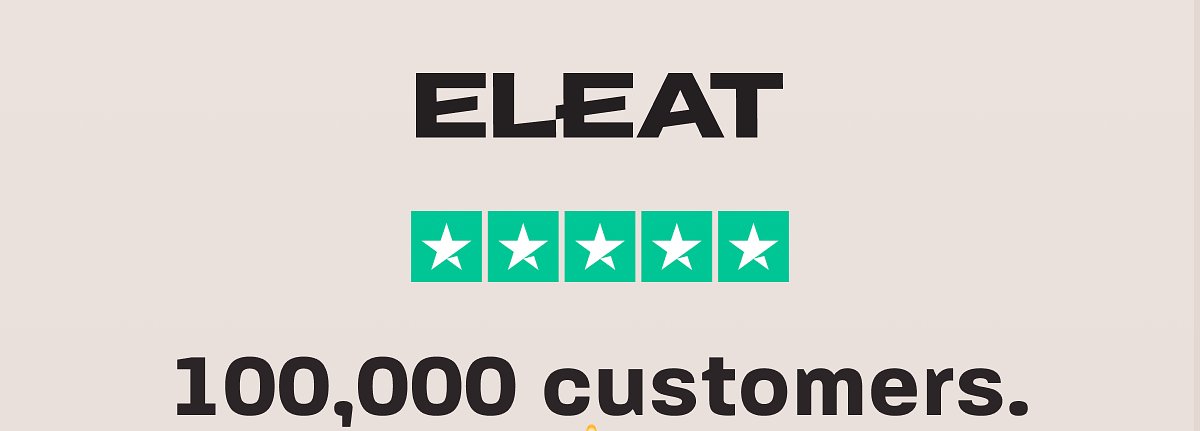 Eleat, 100,000 customers, with four star ratings.