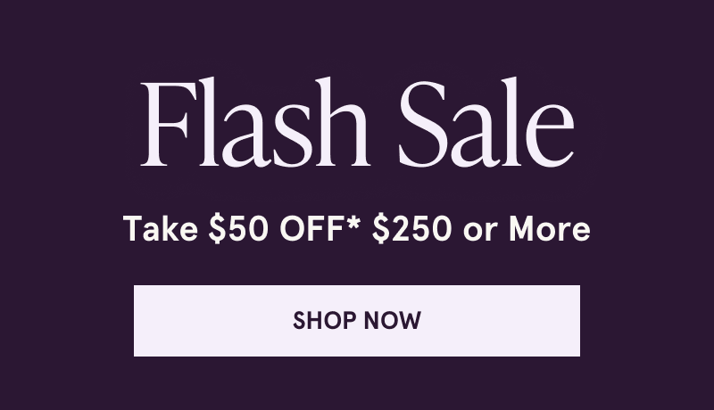 Flash Sale. Take $50 OFF $250 or more. Click here to shop now