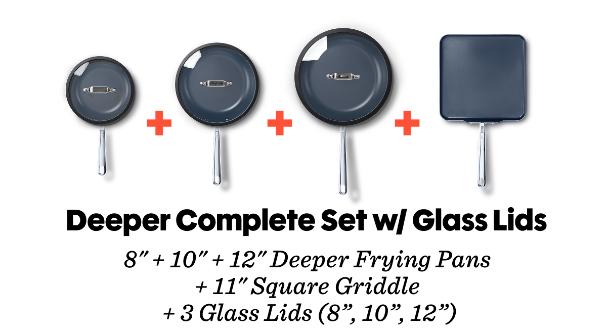 Deeper complete set w/ glass lids