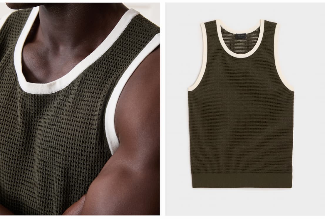 Olive Tipped Luxe Mesh Tank