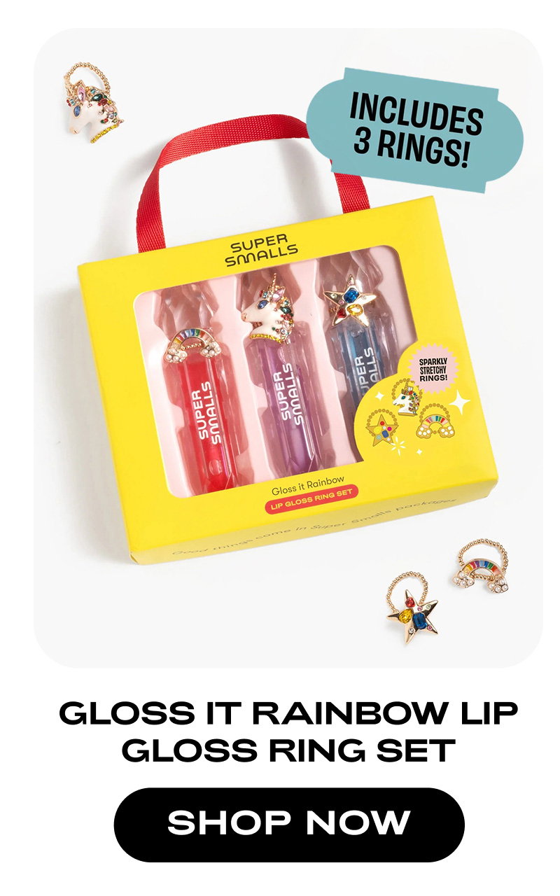 Gloss It Rainbow Lip Gloss Ring Set