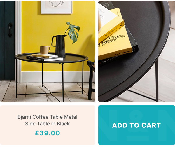 Bjarni Coffee Table Metal Side Table in Black