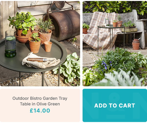 Outdoor Bistro Garden Tray Table in Olive Green