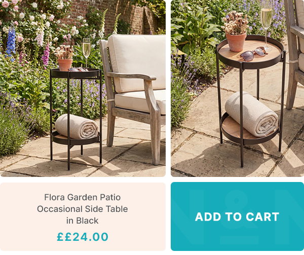 Solna Garden Patio Occasional Side Table in Black