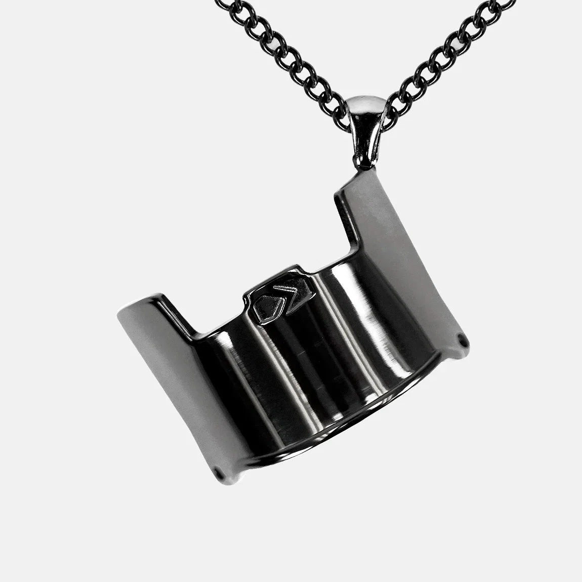 Image of Helmet Visor Pendant with Chain Kids Necklace - Black Stainless Steel