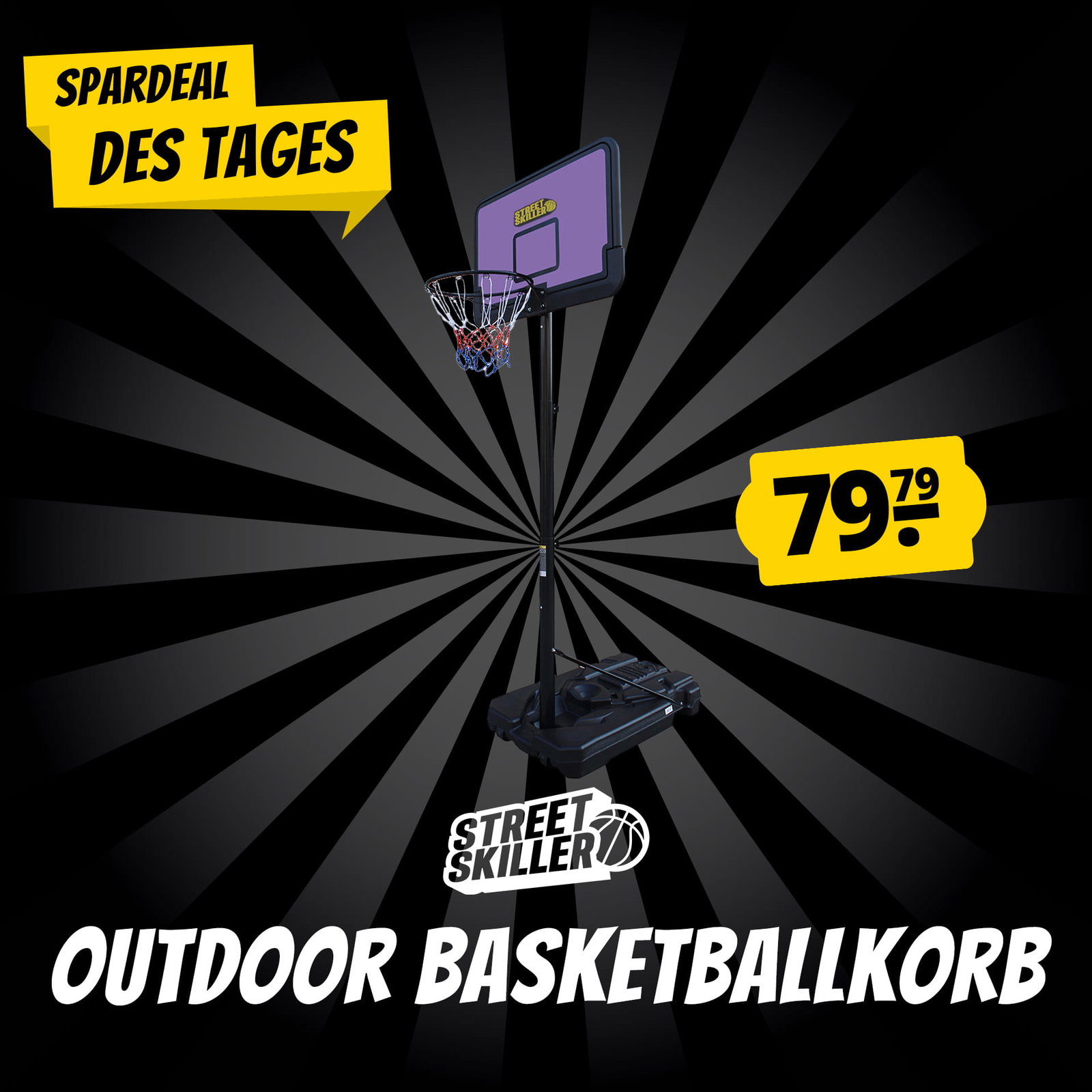 STREETSKILLER höhenverstellbarer Outdoor Basketballkorb