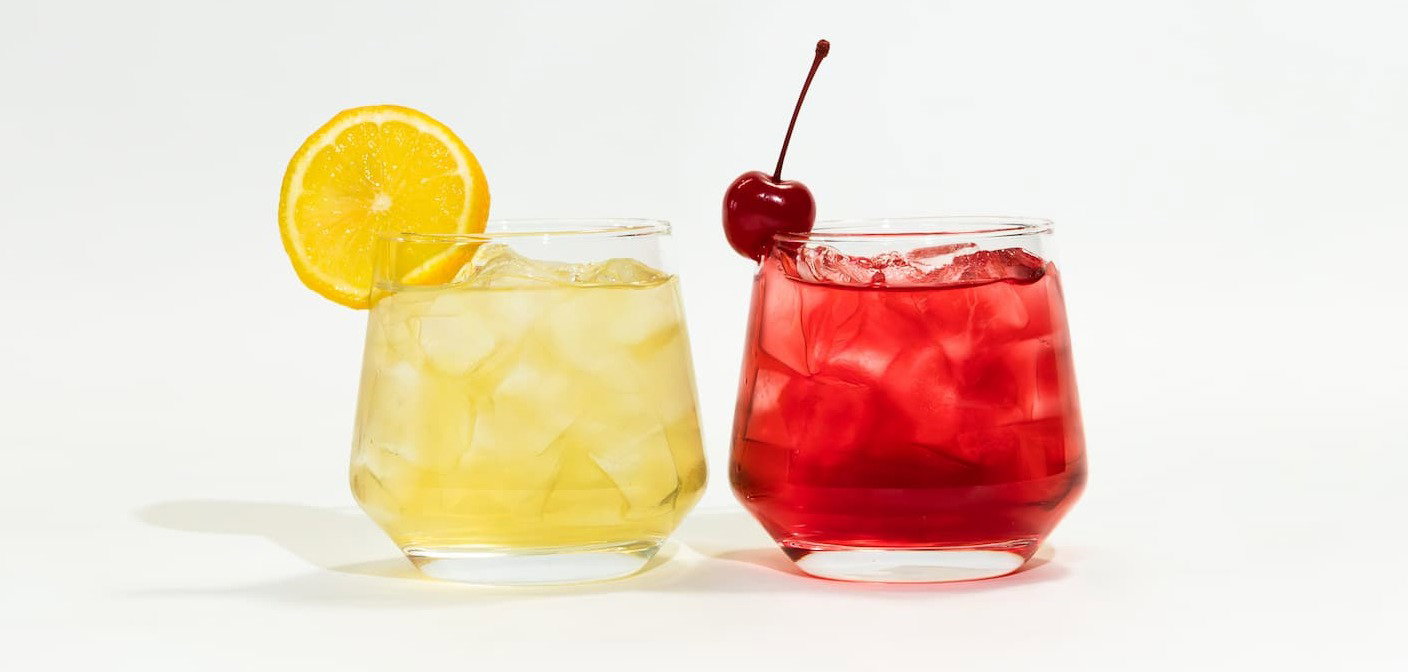 Lineup of lemon and cherry teas