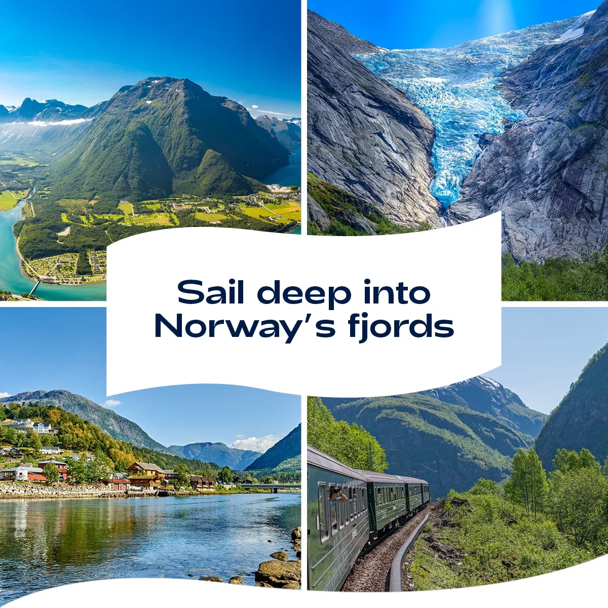 Sail deep into Norway's Fjords - click to view Norwegian Fjords cruises