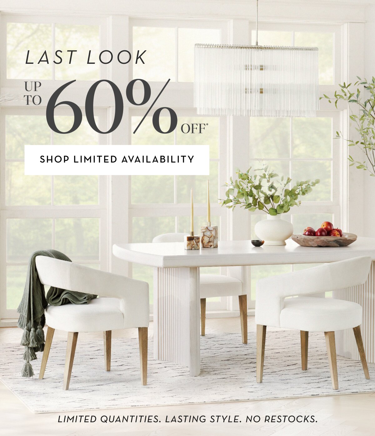Last look, up to 60% off