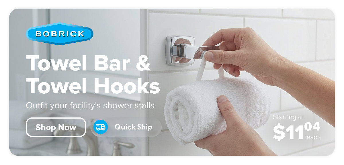 Bobrick Quick Ship Towel Bar & Towel Hooks