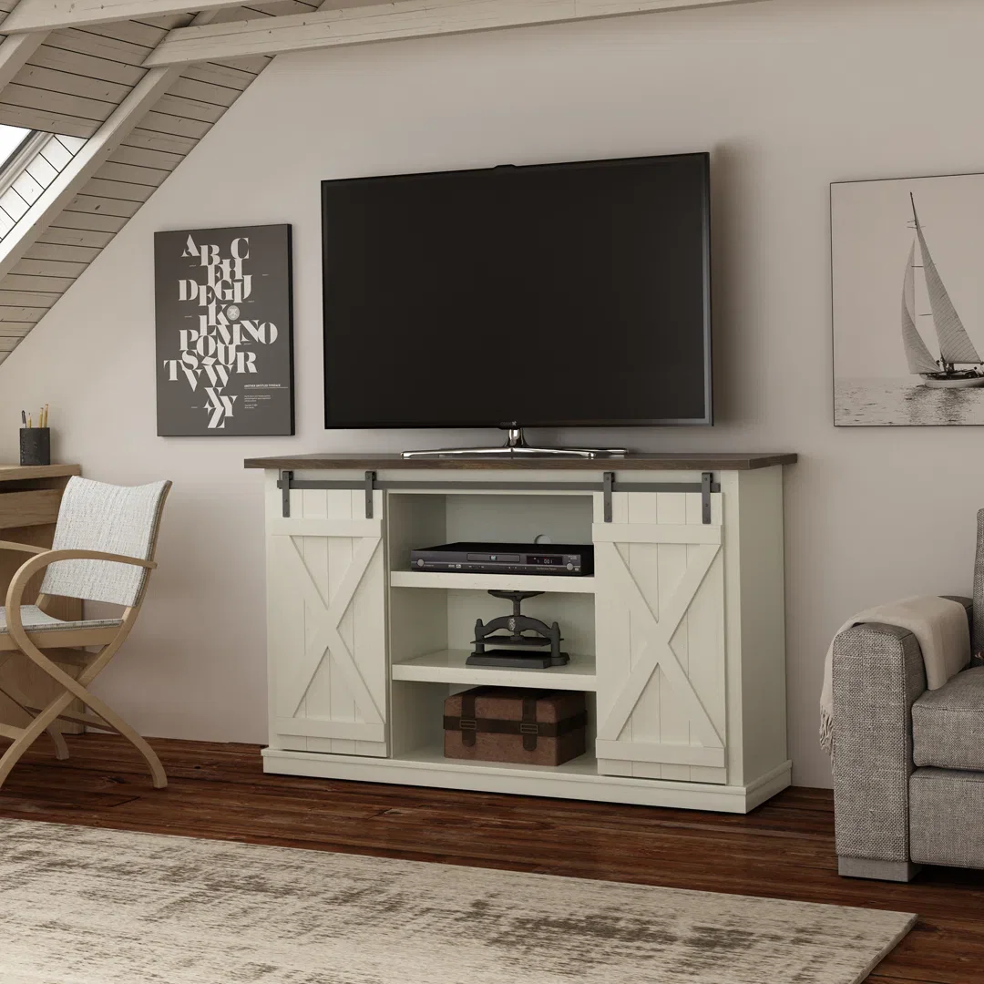 Lorraine TV Stand with Sliding Barn Doors