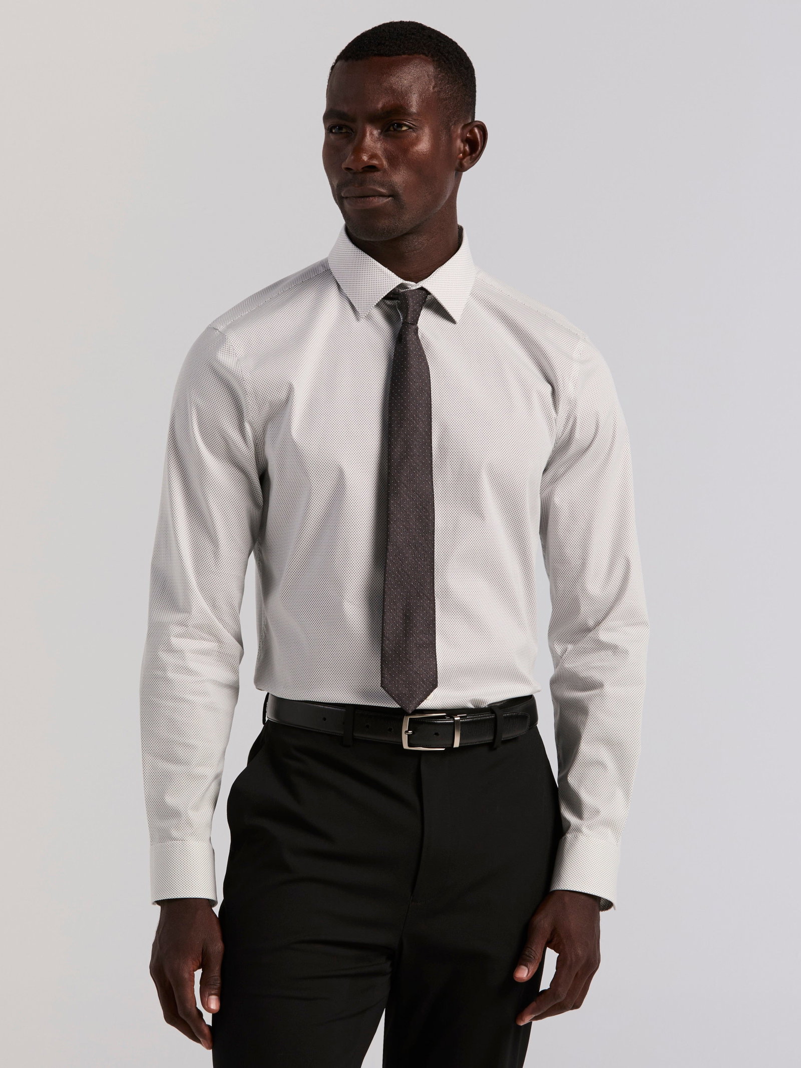 Slim Fit Cotton Stretch Dot Print Dress Shirt Slim Fit Cotton Stretch Dot Print Dress Shirt