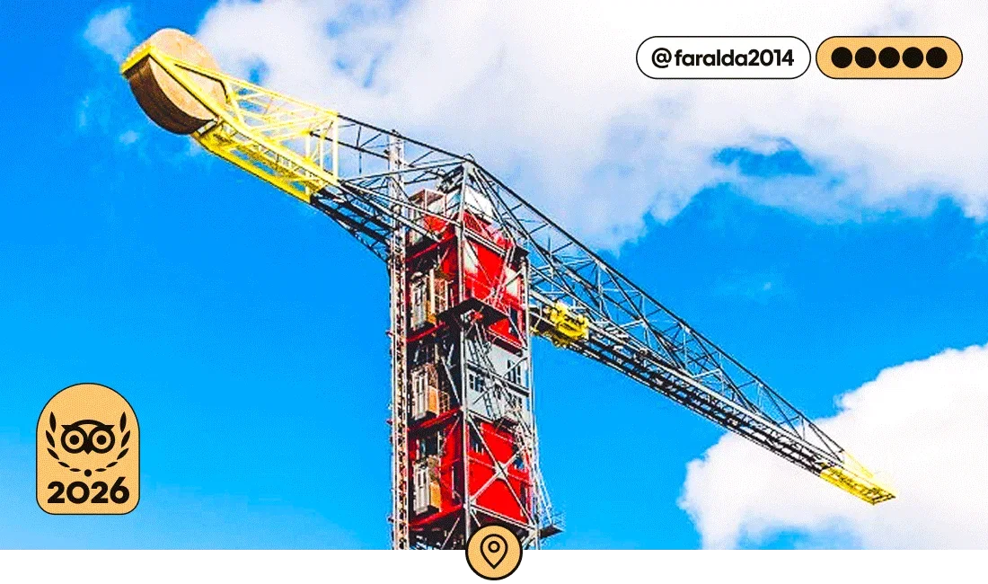 Image description: A view of the Crane Hotel Faralda from the ground, photo taken by @faralda2014