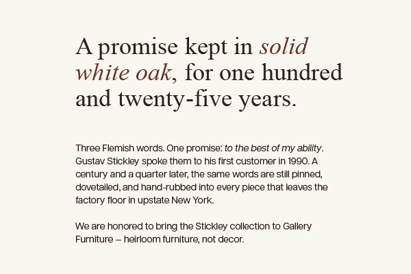 A promise kept in solid white oak, for one hundred and twenty-five years