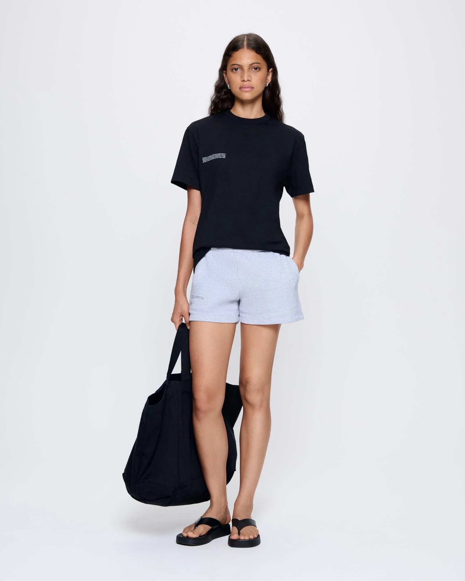 Image of Womens 365 Midweight Shorts—grey marl