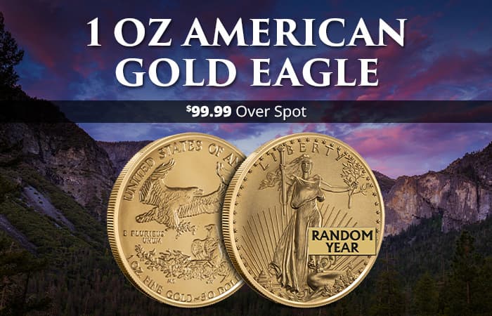 Gold Rush: 1 oz American Gold Eagle Coin (Random Year)
