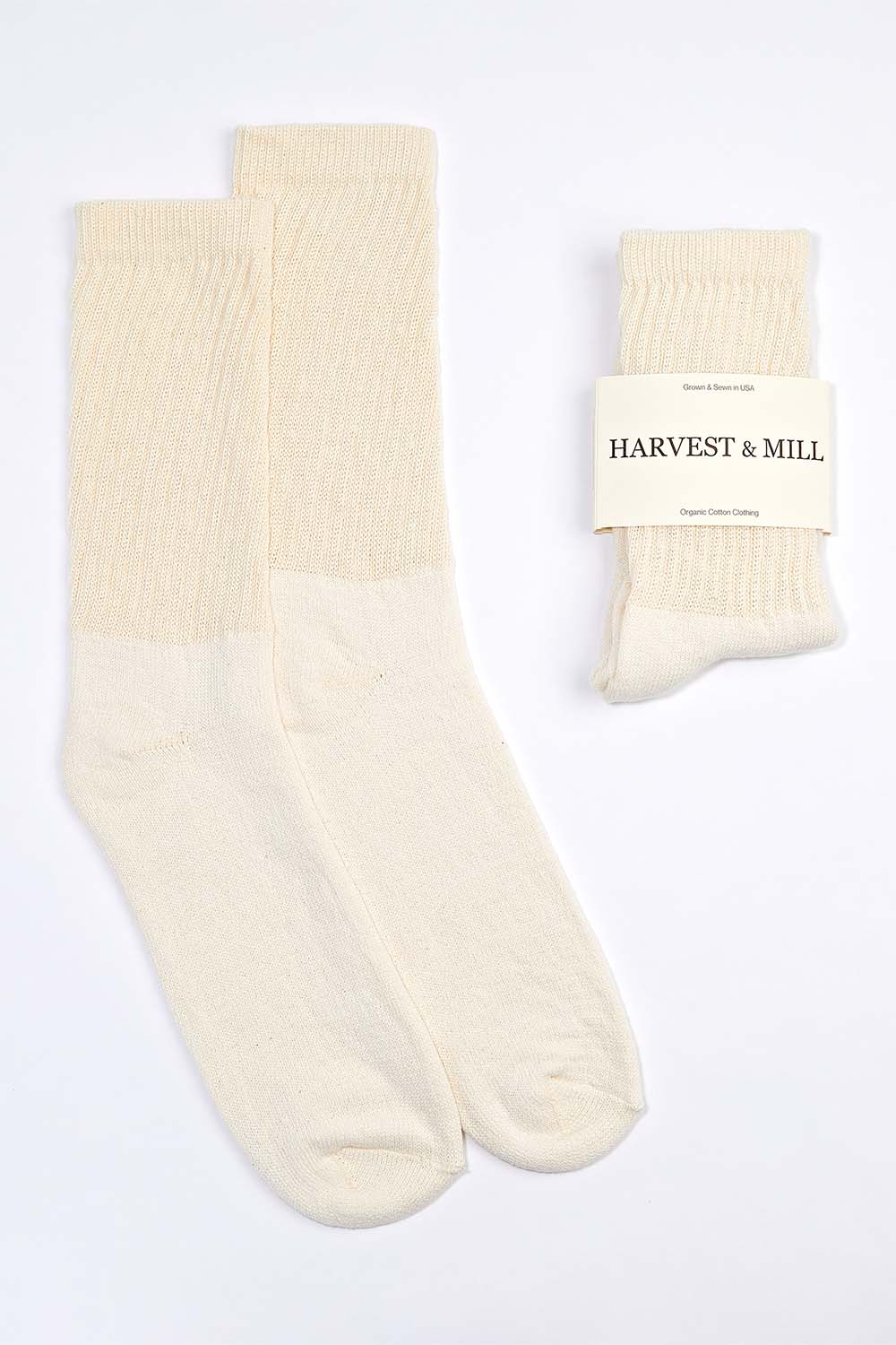 Image of Men's Organic Cotton Socks Natural-White Crew