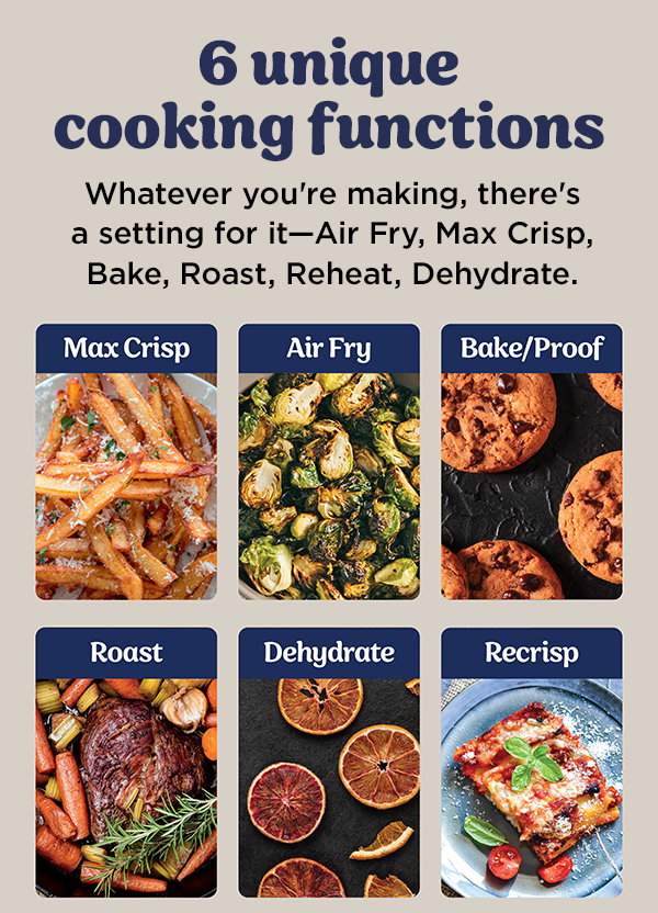 6 unique cooking functions