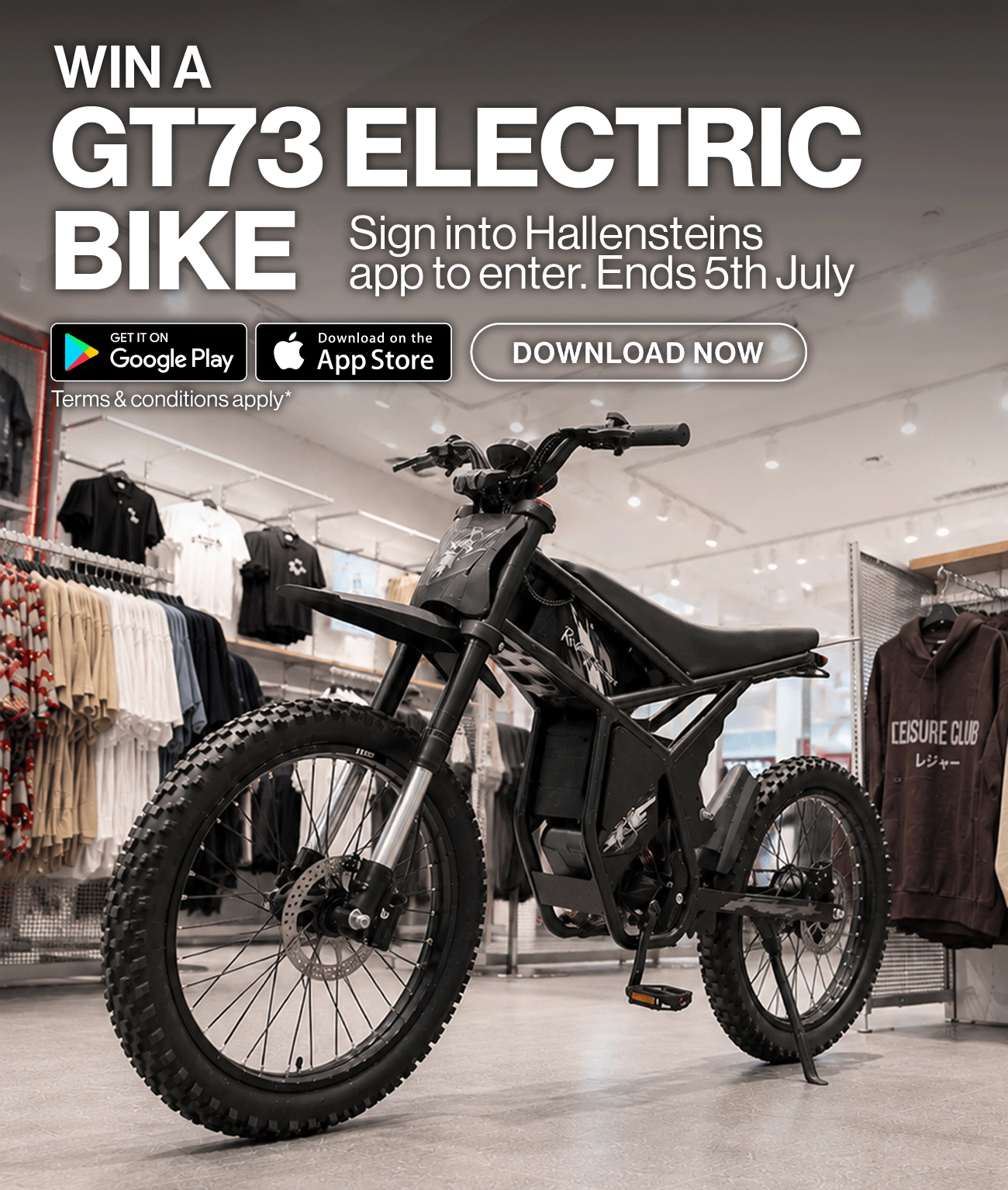 win a GT73 Electric Bike