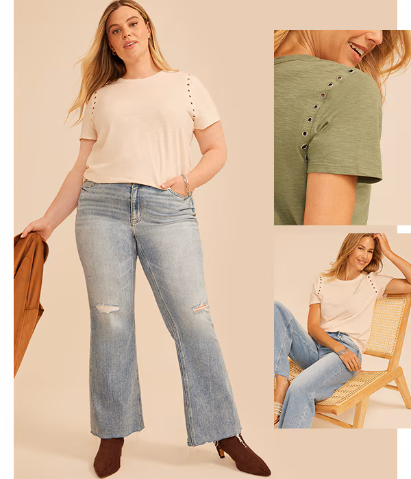 Models wearing maurices clothing.