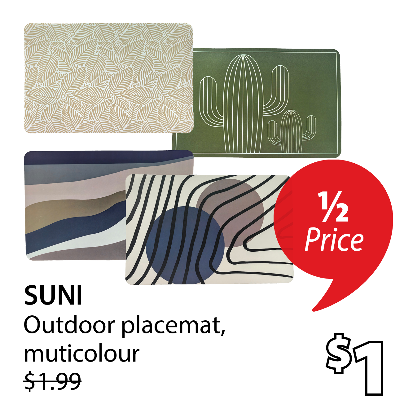 SUNI Outdoor placemat | 1/2 Price