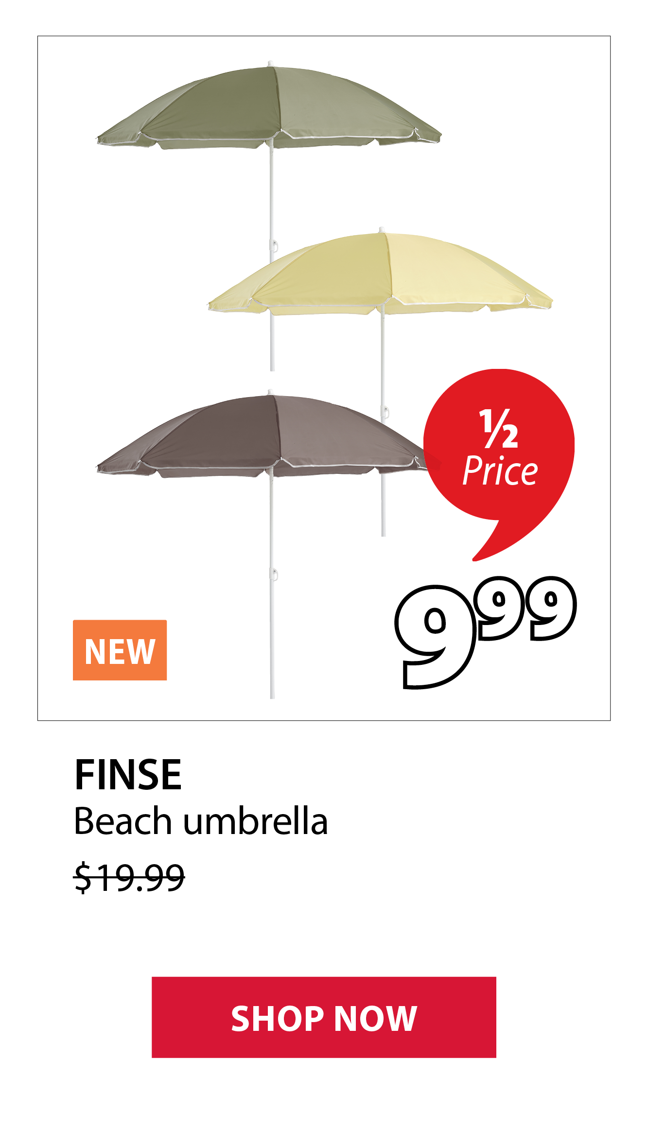 FINSE Beach umbrella | 1/2 Price
