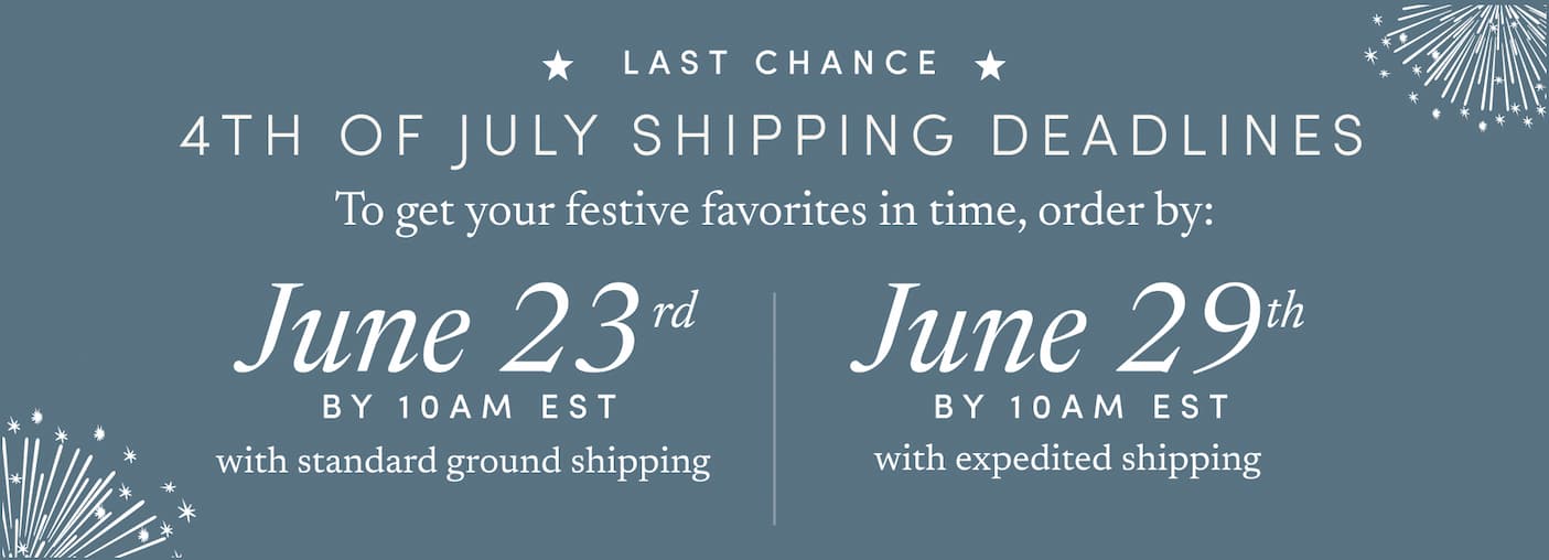 4th of July Shipping Deadlines