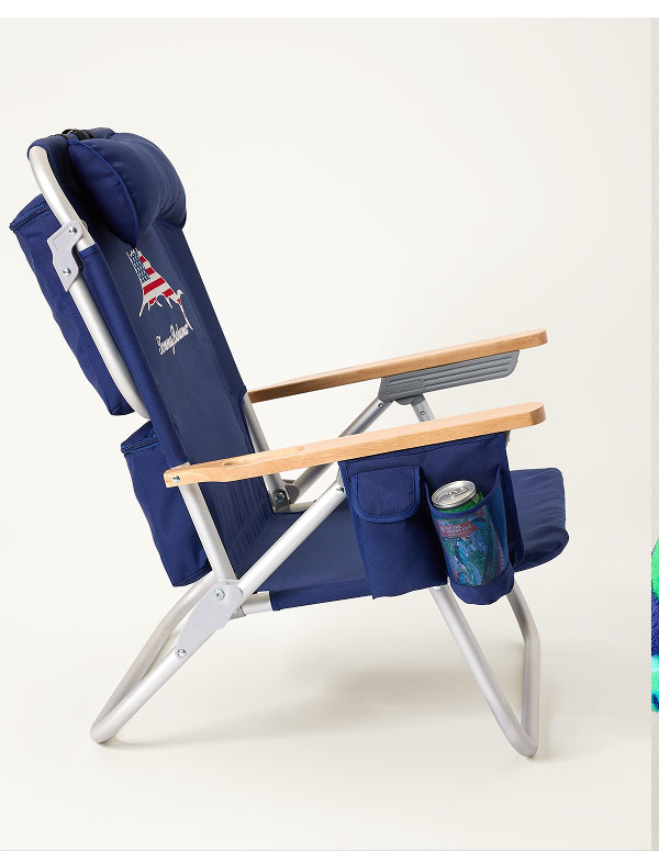 Tommy Bahama Red, White & Blue Marlin Deluxe Backpack Beach Chair