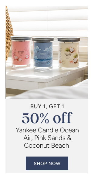 Buy 1 Get 1 50% off Yankee Candle Ocean Air, Pink Sands & Coconut Ocean