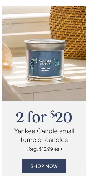 2 for $20 Yankee Candle Small Tumbler Candles (Reg. $12.99 ea)