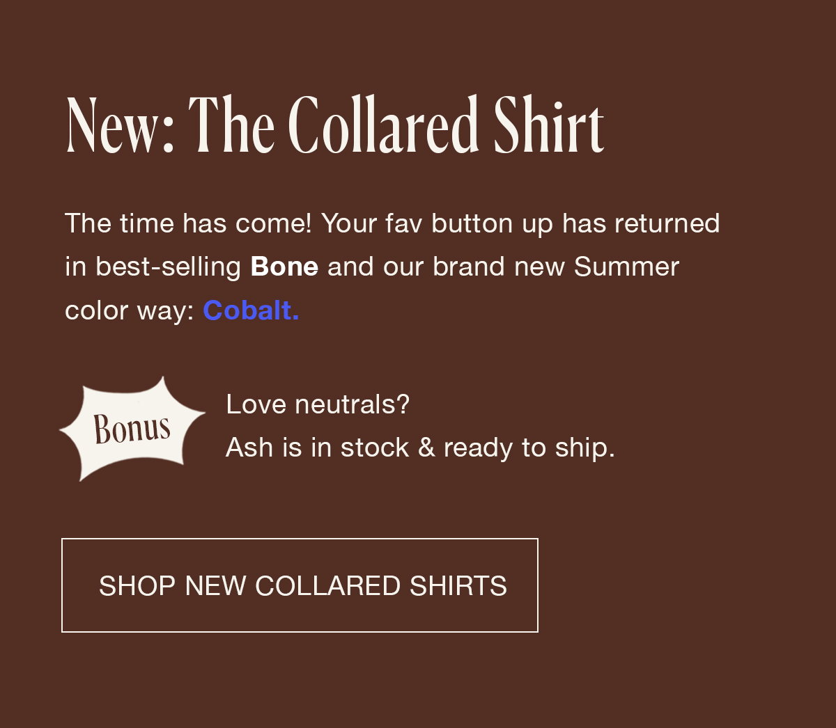 New: The Collared Shirt