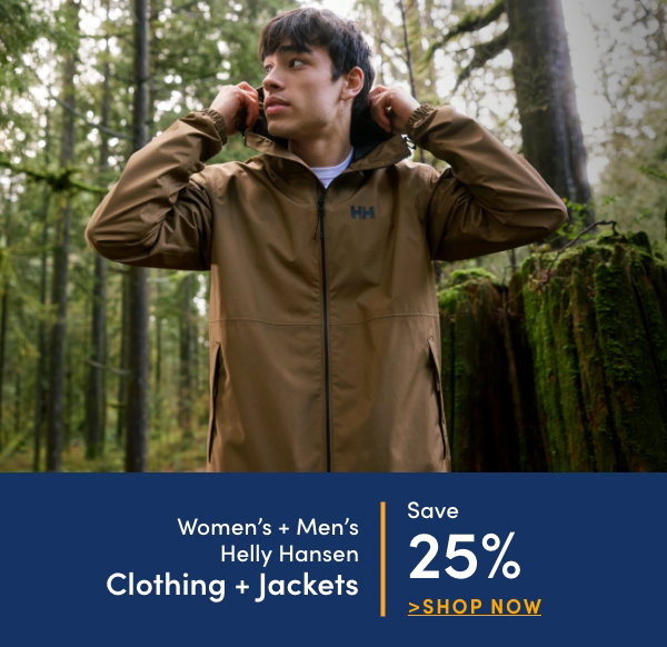 Women's + Men's Helly Hansen Clothing + Jackets Save 25%