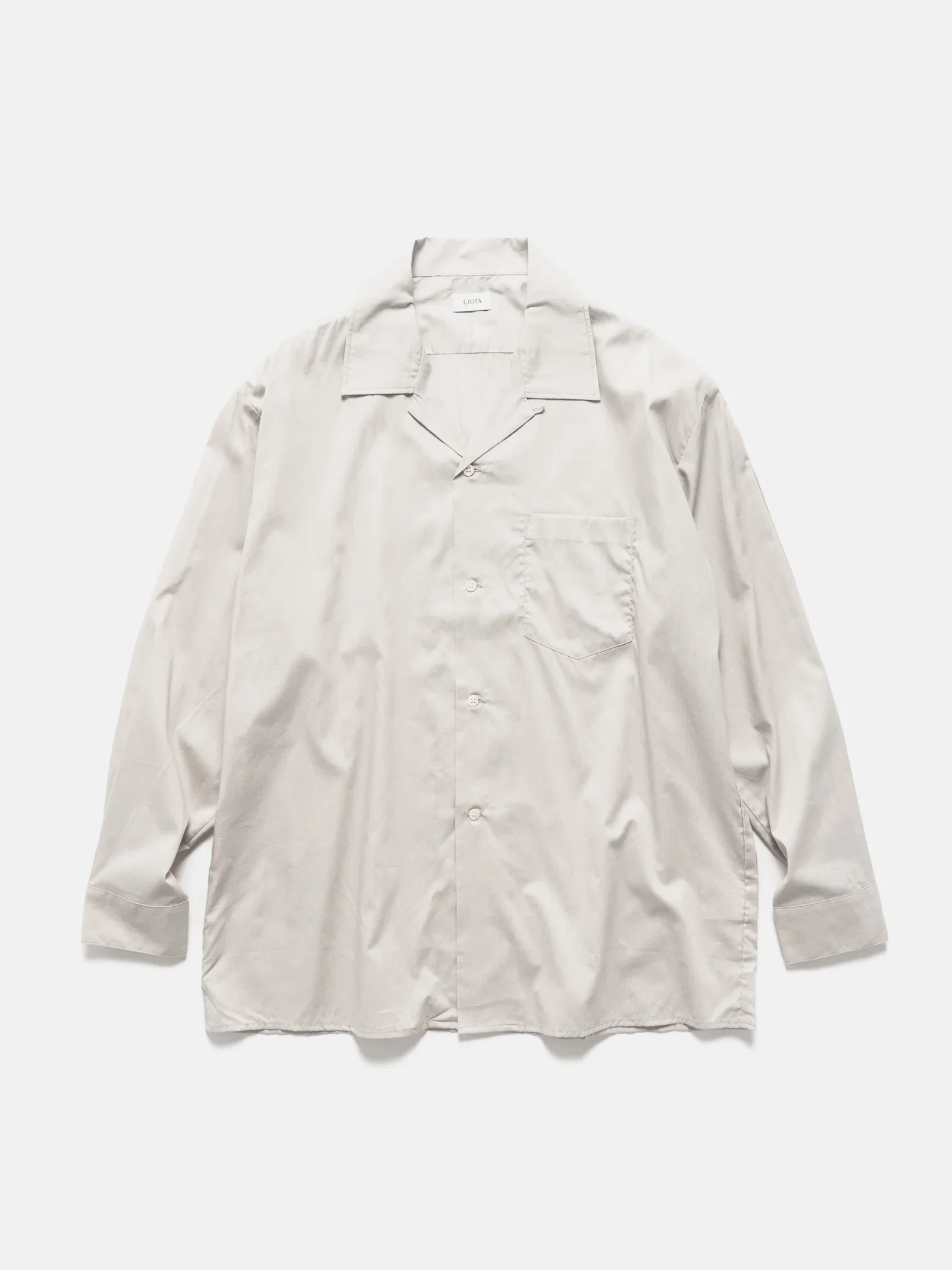 Image of Open Collar Shirt Light Gray