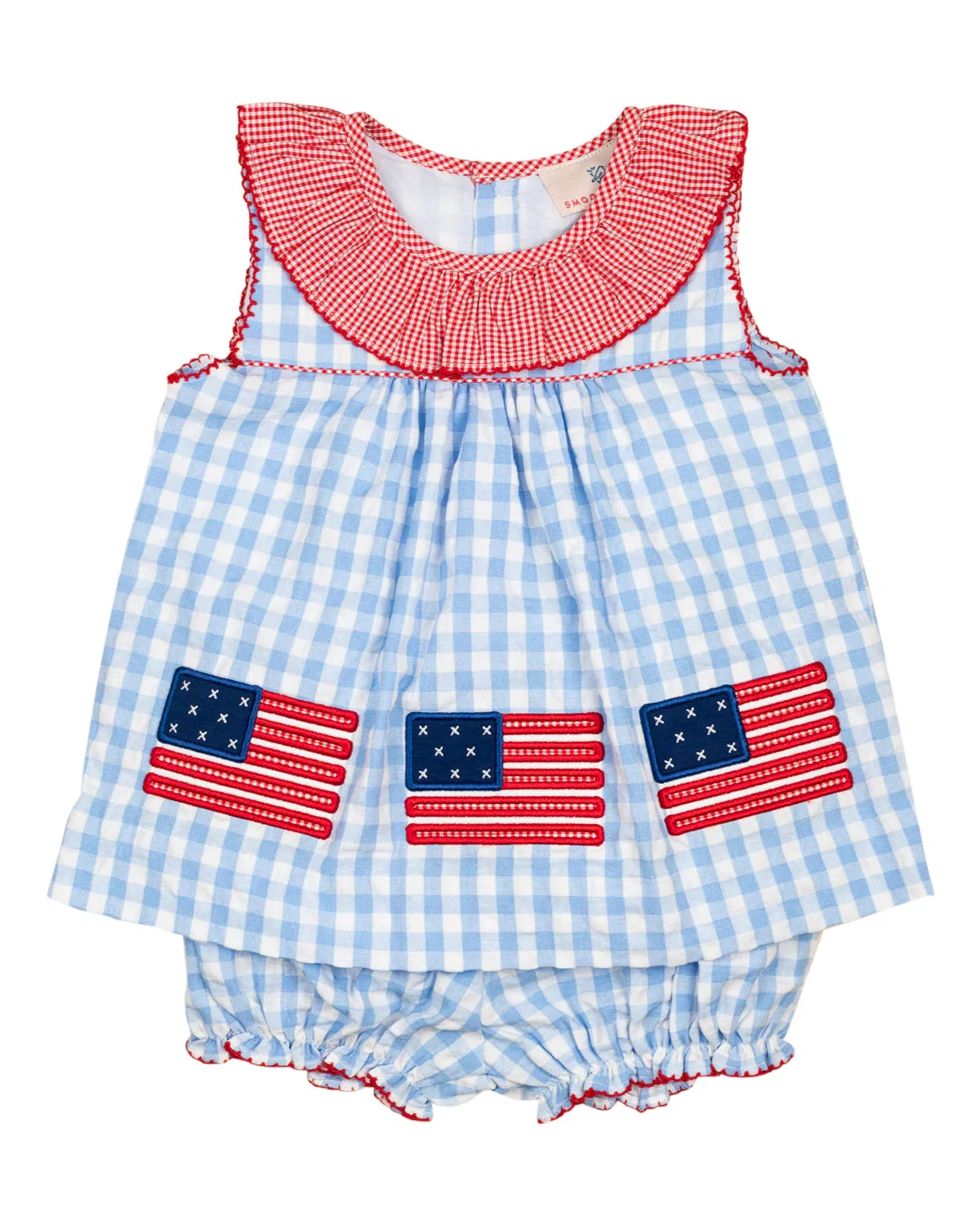 Image of American Flag Applique Bloomer Set