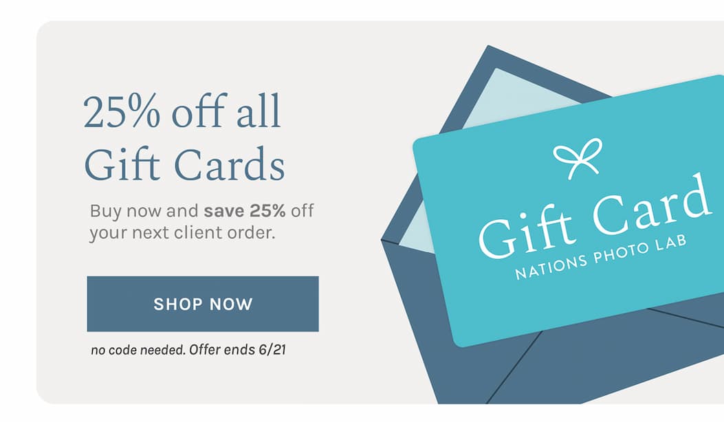 25% off all Gift Cards - No code needed Buy now and save 25% off your next client order. Offer ends 6/21