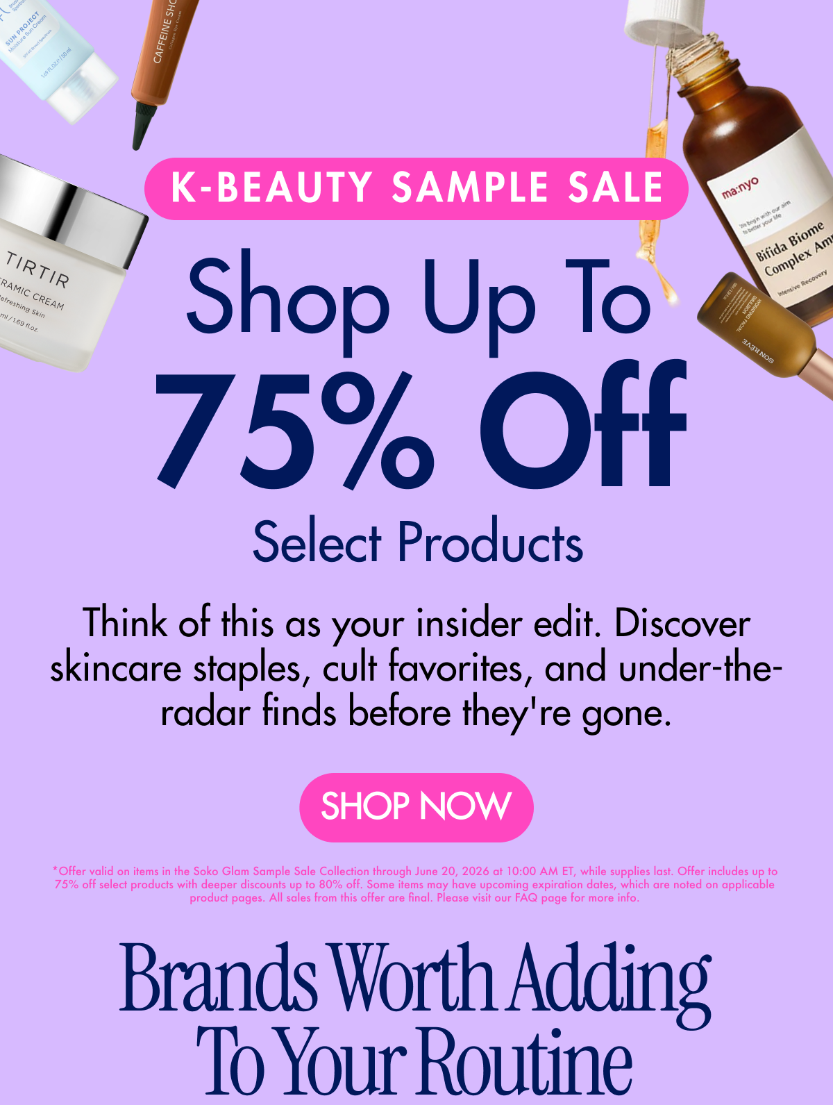 K-Beauty Sample Sale up to 75% OFF select products